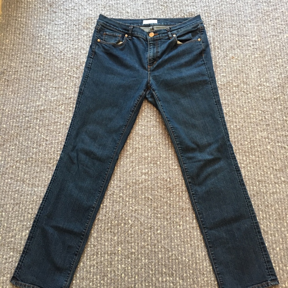 LOFT MODERN STRAIGHT MEDIUM COLORED DENIM JEANS